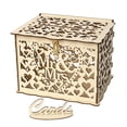 thumbnail image 1 of Caja de tarjeta de boda con cerradura Caja de regalo de madera rústica Portatarjetas para recepción de aniversario de boda Fiesta de bienvenida al bebé brillar Electrónica, 1 of 5