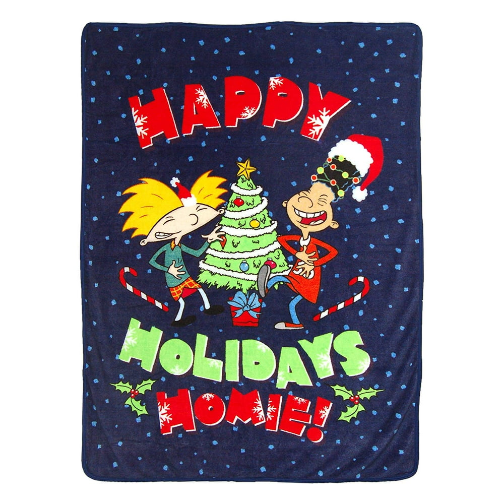 Nickelodeon's Hey Arnold Holiday Homies Super Plush Throw Blanket