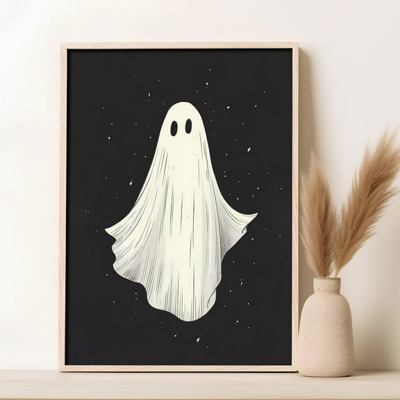 Halloween Ghost Print Poster Dark Ghost Wall Art Canvas Artwork Wall Decor Prints Painting Art Prints Picture Home Halloween Decoration No Frame