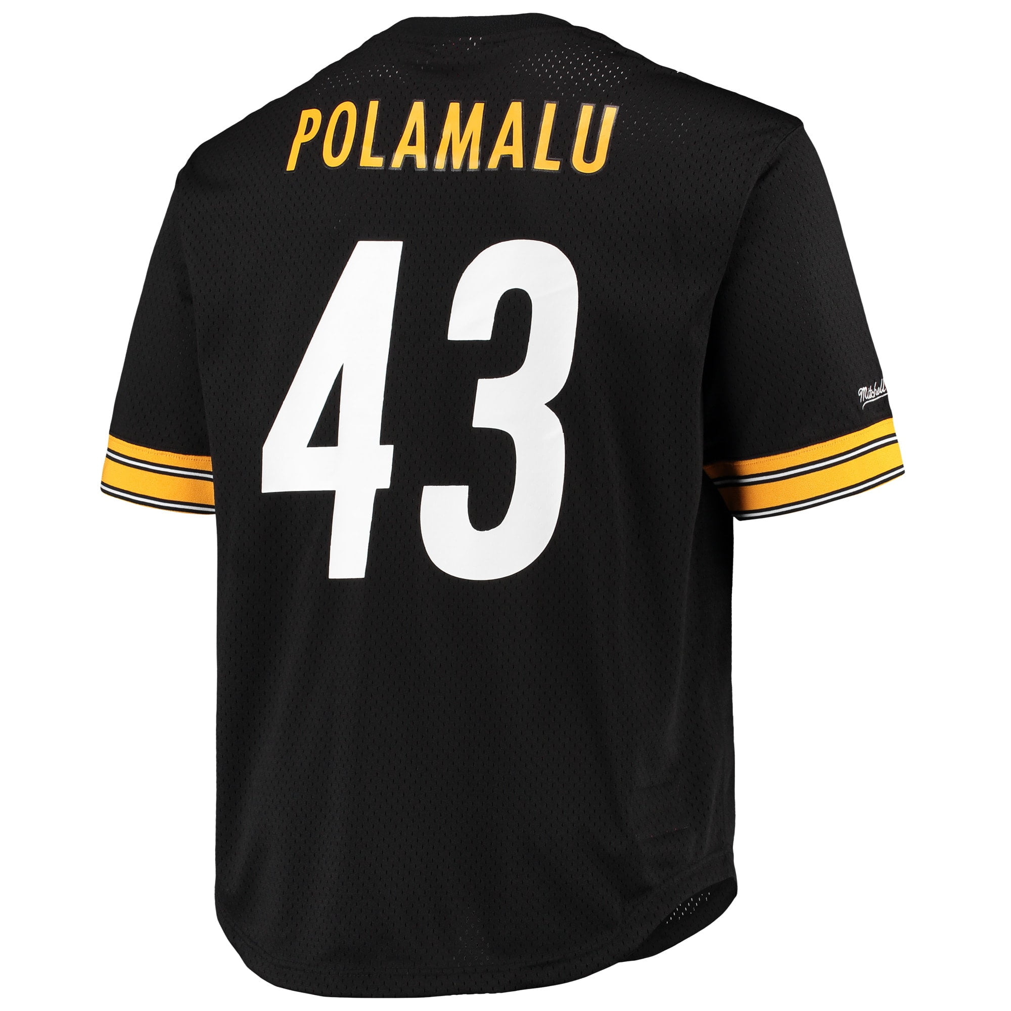 Men's Mitchell & Ness Troy Polamalu Black Pittsburgh Steelers Big