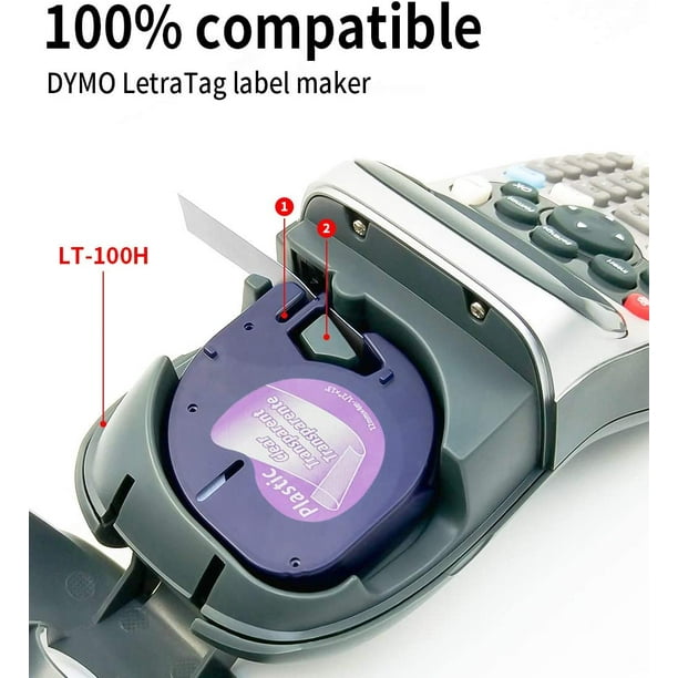 Dymo Letratag Refill Clear Transparent Labels 12mm x 4m - 1/2 x 13 16952