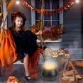 thumbnail image 5 of Gustave Halloween Decoration Witches Cauldron with 12 LED Mist Maker Fogger Water Fountain, Black Plastic Cauldron Candy Bowl Indoor Halloween Party Home Mantel Table Decor, 5 of 8