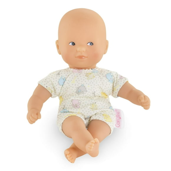 Corolle Mini Calin Bunnies Baby Doll - Small 8"" Soft Body with Blue Eyes and Bunny Pattern Outfit Vanilla-Scented Easy to Hold - for Kids Ages 18 Months and up
