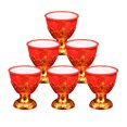 thumbnail image 5 of KAKOWELY 6 copas de adoración, copas de ofrenda para templo budista, decoración de copas de agua, copas de vino pequeñas y delicadas., 5 of 5