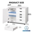 thumbnail image 5 of GALAXHERO 5-Drawer Storage Cabinet, Mobile Printer Stand Filing Cabinet for Home Office, Wood File Cabinet, White, 5 of 10