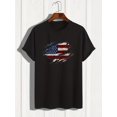 thumbnail image 3 of Men'S Patriotic American Flag Graphic T-Shirt, Casual , Regular Fit, with Geometric Pattern, for All-Season Top, Adult Male Fashion Apparel, 3 of 6