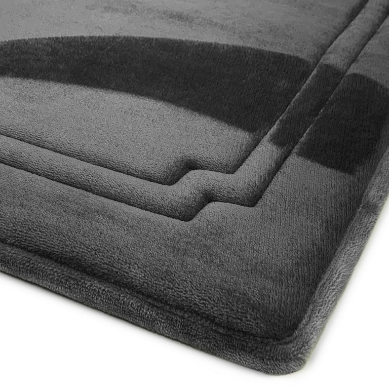 Charcoal Gray Memory Foam 3-Piece Bath Rugs Set
