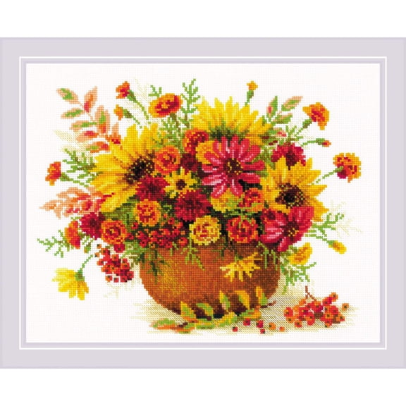 Autumn Flowers R1973 Counted Cross Stitch Kit