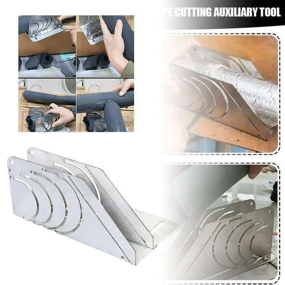 asddcavvf Foam Tube Cutting Tool Precision 45° Rubber Insulation Tube Cutter Adjustable Size Cutting 4 Arc Sizes Depth Stop Rod