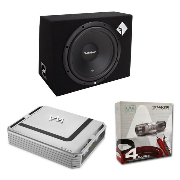 Rockford Fosgate R11X12 12" 400W Car Subwoofer + Sub Box + 1600W Amp
