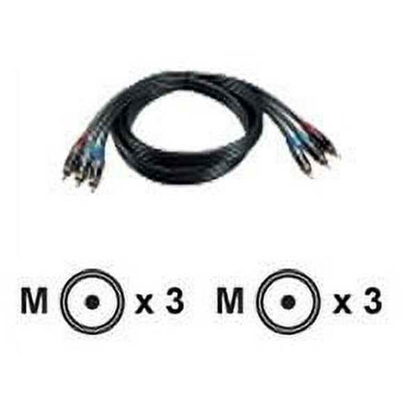 QVS Premium Câble Combo Vidéo à Triple RCA Composant - Câble Vidéo - Vidéo Composant - RCA Mâle vers RCA Mâle - 50 Pieds - coaxial - Translucide, Fumée
