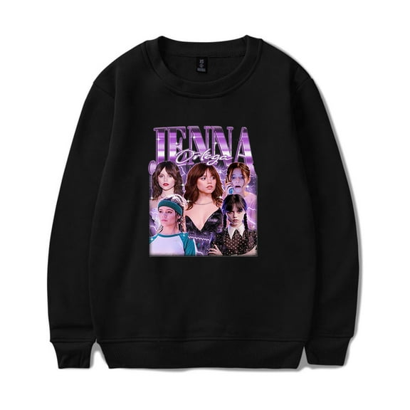 Jenna Ortega Vintage Crewneck New Logo Merch Long Sleeve Sweatshirts Women Men Fashion Streetwear