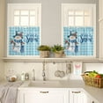 thumbnail image 3 of Snowman Christmas Kitchen Curtains and Valances Set, Let It Snow Winter Holiday Windows Treatments Tiers Short Curtains for Small Windows Cafe /Living Room/ Bedroom 54x24 in Blue White Buffalo Plaid, 3 of 6