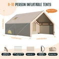 thumbnail image 2 of Jocisland 9.48x13.05 ft Inflatable Tent for Camping, Large Blow Up Tent, Waterproof Oxford Outdoor Cabin, Ideal for Emergency Shelter, Glamping, 2 of 9