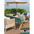 thumbnail image 5 of Outdoor Tablecloth with Umbrella Hole for Patio/Picnic/Party/Camping, Farmhouse Chicken Waterproof Table Cloth Rectangle Table Cover Washable, Country Text Leaves Wooden Grain (60"x 120"), 5 of 8