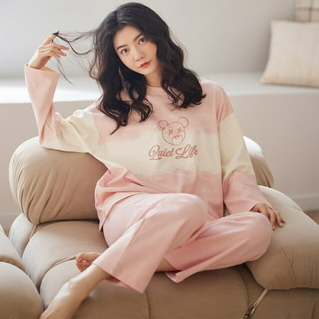 

CoCopeaunt Spring pajamas womens household clothes suit cartoon cute can be worn outside