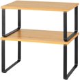thumbnail image 4 of Kitchen Cabinet Shelf Organizer, Set of 2 Kitchen Counter Shelves E tendable Stackable Countertop Organizers Metal and Bamboo Counter Shelf Organizer - -, 4 of 8