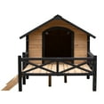 thumbnail image 7 of ZephyPaws Large Outdoor Dog House,67in Extreme Outback Log Cabin Dog Kennel with Elevated Floor and Porch,Weatherproof Wooden Dog Houses Pet Puppy Shelter for Small to Large Dogs,Brown Black, 7 of 7