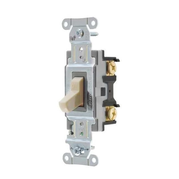Bryant Wall Switch, 15A, Ivory, Toggle, 120/277VAC CSB115BI