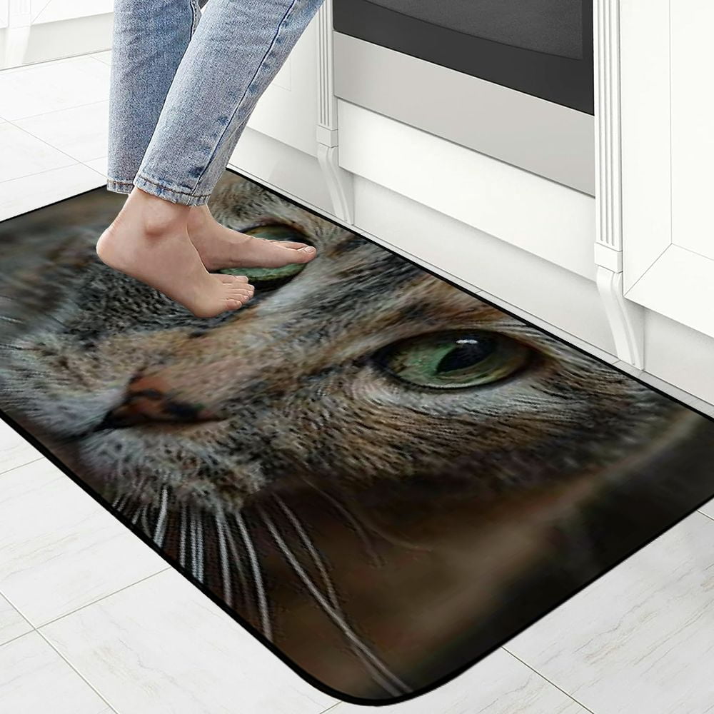 PHYHOO Doormat Floor Rug/Mat - Cat Animal Eye of Cat Decorative Door Mat, Door Mat with Non-Slip Rubber Backing, Easy Cleaning, Traps Dirt, Rug for Entry, Patio, Garage 19.68*47.24 in