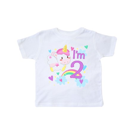 

Inktastic I m Two- cute unicorn birthday Gift Toddler Boy or Toddler Girl T-Shirt