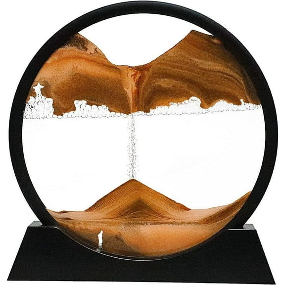 12" Moving 3D Sand Art Picture Round Glass Hourglass Deep Sea Home Decor