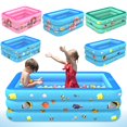thumbnail image 2 of Piscina inflable para niños, piscina infantil para el hogar, de gran tamaño, con fondo de burbuja, cuadrada, para bebés, al aire libre, 2 of 4