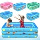 thumbnail image 2 of Piscina inflable para niños, piscina infantil para el hogar, de gran tamaño, con fondo de burbuja, cuadrada, para bebés, al aire libre, 2 of 4