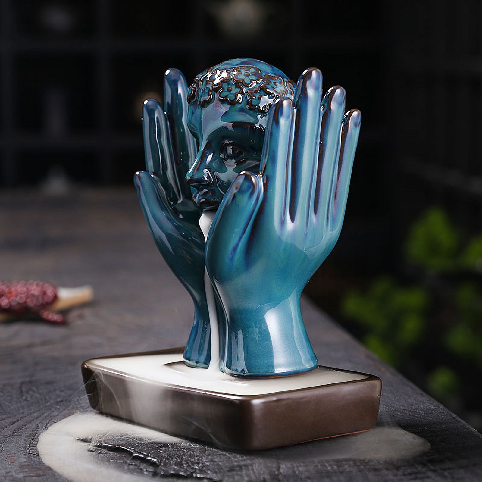 Ceramic Beauty Statue Backflow Incense Burner Creative Smoke Sandalwood Incense Holder Waterfall Ornaments Home Desktop Decoration