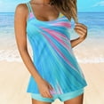 Women Plus Size Vintage Print Strappy Back Tankini Set Two Piece