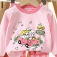 thumbnail image 4 of NOLDARES Toddler Baby Boy Girl Fall Winter Outfit Checkered Patchwork Long Sleeve Sweatshirt Pullover Tops Jogger Pants 2Pcs Clothes Set Size:3-4 Y,Pink, 4 of 5