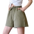 thumbnail image 3 of TRUBKH shorts for women athletic shorts for women cotton shorts for woman womens shorts casual bermuda shorts for women Army Green L, 3 of 7