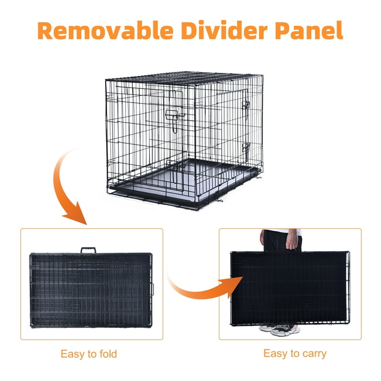 Max&Marlow 36inch Double-Door Dog Crate, Foldable Metal Wire