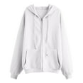 thumbnail image 3 of Oversized Sweatshirt For Women Casual Comfortable With Velvet Loose And Lazy Student Hooded Hoodie 2025 Pullover Sweaters Winter Clothes White XXXL, 3 of 4