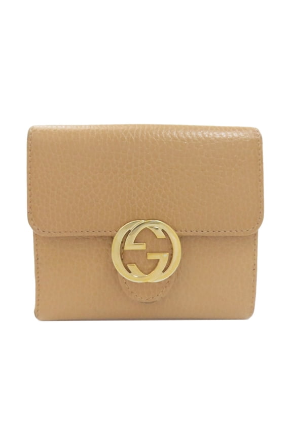 Pre-Owned Gucci 615525 Interlocking G Outlet Bi-fold Wallet (with coin purse) Leather Women's...