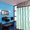 thumbnail image 3 of Extra Long Textured Fabric Shower Curtain 72 Inches Width by 84 Inches Length, Turquoise Dancing Printed Bathroom Curtains Machine Washable, 3 of 5