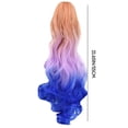 thumbnail image 3 of Woman Tri-Color Synthetic Long Wavy Curly Ponytail Hair Extension Wig, Pullover Toupee, 3 of 7