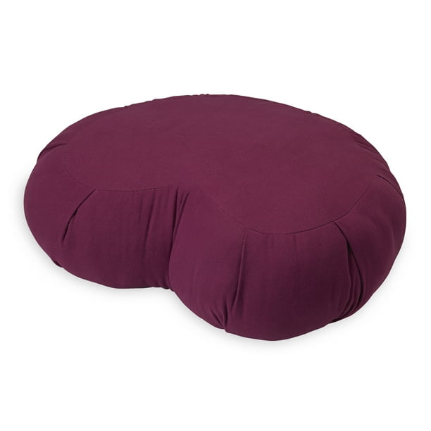 Gaiam Cresent Moon Shaped Meditation Pillow, Burgundy