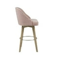 thumbnail image 4 of Madison Park Pearce 27" Solid Wood and Polyester Swivel Counter Stool in Pink, 4 of 7