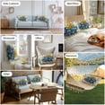 thumbnail image 6 of Blue Truck Yellow Sunflower Waterproof Outdoor Throw Pillow Covers 12''x20'' Pack 2, Pillow Cases Cushion Cover with Zipper, Sage Green Plaid Vintage Summer Washable Pillowcase for Poolside Sofa, 6 of 9