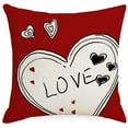 thumbnail image 1 of Housse de Coussin de la Saint-Valentin Décoration de Canapé en Lin Rouge pour Maison Festival, 1 of 6