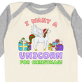 thumbnail image 4 of Inktastic I Want a Unicorn for Christmas with Presents Boys or Girls Long Sleeve Baby Bodysuit, 4 of 5