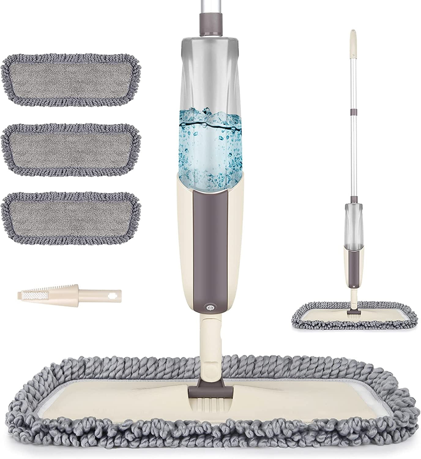 SUPTREE Microfiber Spray Mop for Floor Cleaning - Wet Dry Jet Mop Dust Mop for Home Kitchen Bathroom Hardwood Laminate Wood Ceramic Tile Floor with 410ML Refillable Spray Bottle and 3 Washable Pads