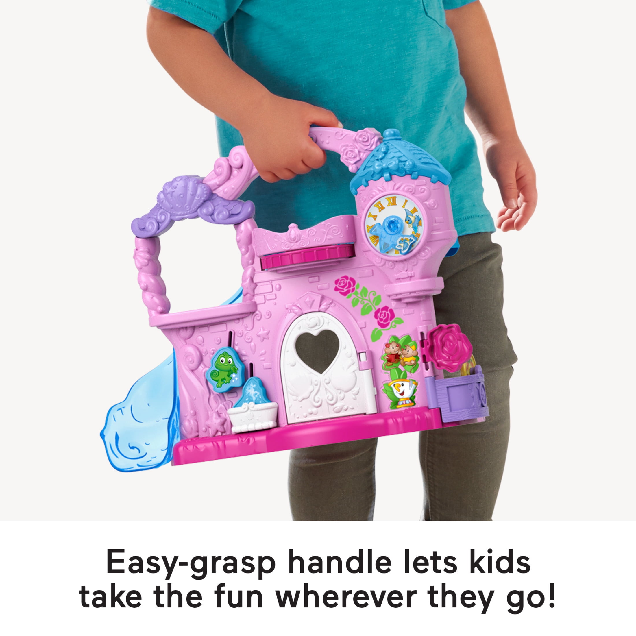 Disney Princess Play & Go Castle Little People Portable Playset & 2 Figures for Toddlers