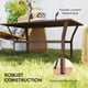 thumbnail image 5 of QueipA Outdoor Coffee Table, All-Weather Rectangle Metal Patio Coffee Table with Slatted Tabletop for Outside, Patio, Garden, Balcony, Backyard, Brown, 5 of 9