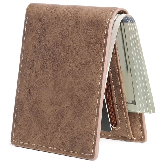 LOUEBICA Wallet for Men minimalist Leather Mens Bifold Wallets Credit Card Holder with 6 Card Slots