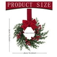 thumbnail image 4 of 1Pc Christmas Norfolk Pine Kitchen Cabinet Wreath,Elegant Christmas Wreath with Ribbon Bows Red Berry Clusters,Hanging Small Christmas Wreath for Window Door Farmhouse Christmas Party Decoration,H, 4 of 5