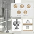 thumbnail image 6 of Freestanding Floor Tub Filler Standing High Flow Shower Faucets, Shower Mixer Taps, Swivel Gooseneck Spout with Cylinder Handheld Mount Bathtub Faucet, Wire Drawing, 6 of 7