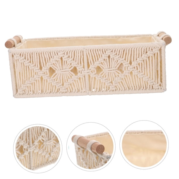 Caja, caja de pañuelos, soporte de sala de estar, caja decorativa, marco bohemio, canasta tejida a mano, caja miscelánea de estilo bohemio