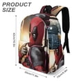 thumbnail image 3 of Deadpool Dead Pool-theme Backpack, Campus style schoolbag Bookbag with Adjustable Shoulder Straps And Large Zip Compartment, Unisex Travel Bags.17", 3 of 6
